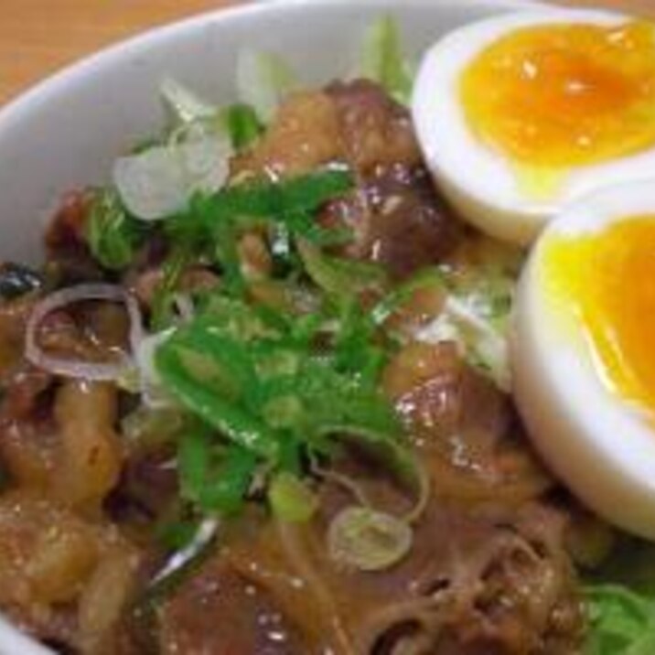 味付け肉で丼！　　｢牛バラカルビどんぶり」　　♪♪